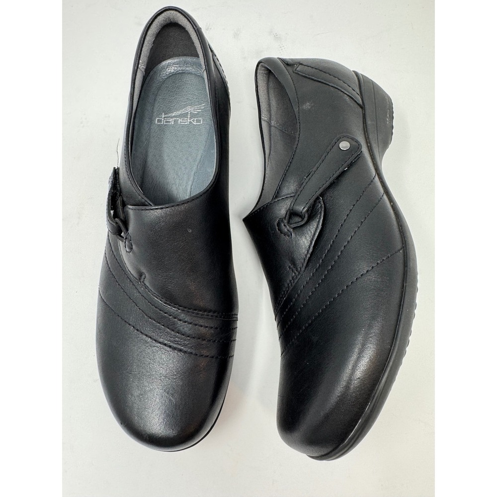 Dansko Franny Black Leather Comfort Office Slip On Shoes Womens 39 5500020200